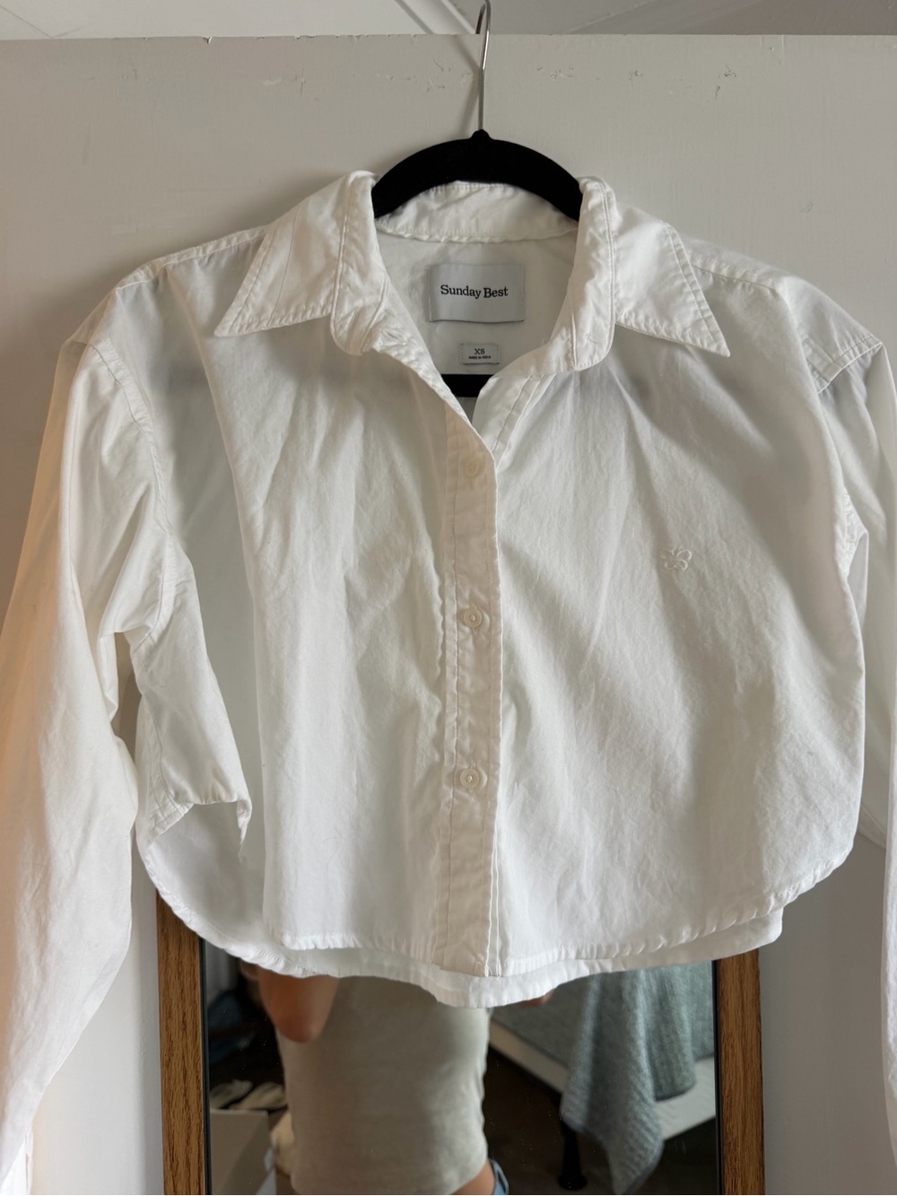 Sunday Best white cropped button down